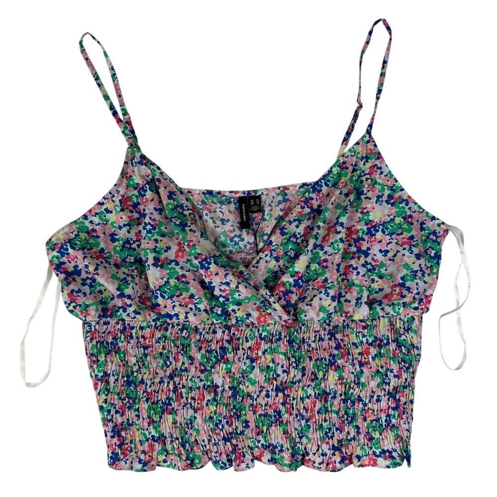 VERO MODA Floral Smocked Cropped Cami Top - NWT XL
